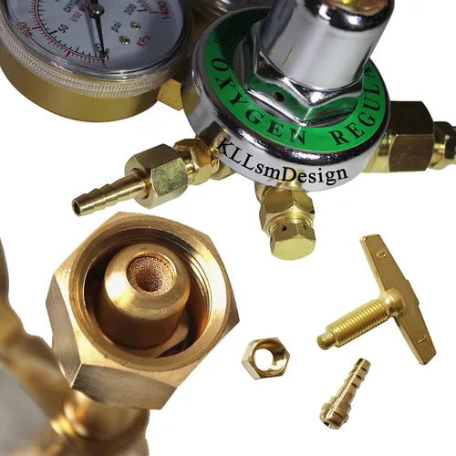 Miniatura 6 de Medidores de gas de soldadura duales, oxígeno (CGA-540) y acetileno (CGA-510) Combo de reguladores (2 PCS), regulador de soldador de gas de calibre
