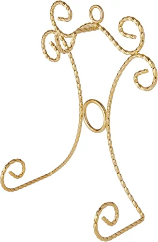 Bard's Colgador para tazas y platillos de pared en tono dorado brillante, 7.25 pulgadas de alto x 5 pulgadas de ancho x 2.75 pulgadas de profundidad