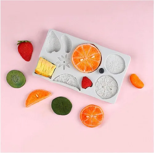 Miniatura 4 de Molde de fondant de silicona para frutas de tamaño completo, fresa, limón, kiwi, fruta, mandarina, arándano, frambuesa, durian, silicona, chocolate