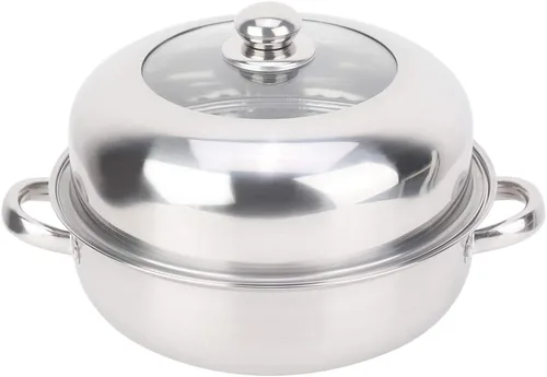 Bollos de vapor Horno 28CM Acero inoxidable sola capa Stockpot Hotpot Vaporizador de alimentos Olla Utensilios de cocina Cocina doméstica