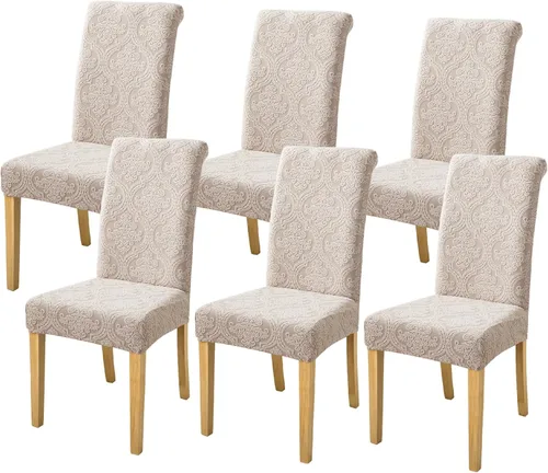 Miniatura 13 de FORCHEER Juego de 6 fundas para sillas de comedor, fundas elásticas para sillas de cocina, 6 piezas, fundas para silla Parson, paquete de 6, Flores