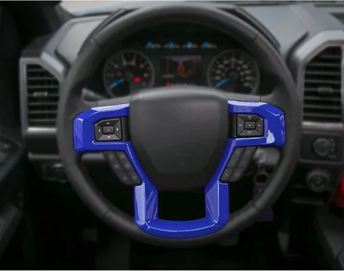Miniatura 2 de Keptrim Funda para volante para F-150 ABS azul para Ford F150 2015-2020, para F250 F350 2017-2022, para Ford Expedition 2018-2021