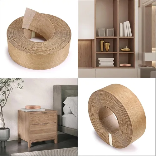 Miniatura 9 de Skelang Cherry - Rollo de 2" x 50' de chapa de madera para borde, sin planchar, con adhesivo termofusible, cinta de madera flexible