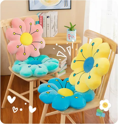Miniatura 8 de AZCHEN Cojín de suelo con flores, cojín de flores, decoración del hogar, almohada de lectura (17.7 pulgadas, morado)