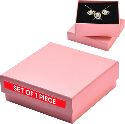 Dawhud Direct Pequeñas cajas de regalo de joyería Caja de embalaje de joyería de cartón para aretes, collar, pulsera y anillo de boda Pequeña y