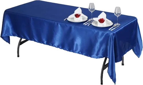 Miniatura 6 de BalsaCircle Mantel rectangular de satén negro de 60 x 102 pulgadas para bodas, fiestas, recepciones, eventos, cocina, comedor