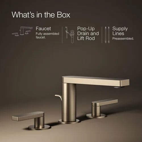 Miniatura 13 de Kohler 73060-4-BV Composed Grifo de lavabo de baño con manijas de palanca, 1.2 gpm, bronce cepillado vibrante Bronce pulido vibrante