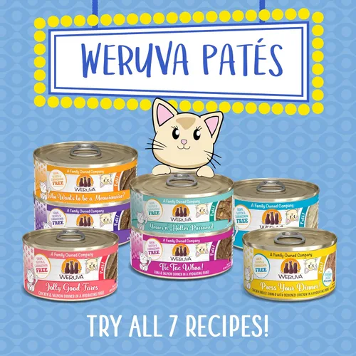 Miniatura 7 de Weruva Comida húmeda para gatos, Tic Tac Whoa con paté de atún y salmón, lata de 5.5 onzas, paquete de 8