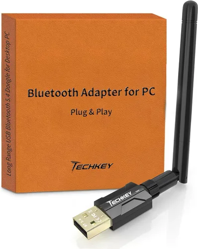 Miniatura 12 de Adaptador USB Bluetooth 5.1 para PC de escritorio: dongle inalámbrico de largo alcance de 300 pies con antena de 5dBi Plug & Play para portátil