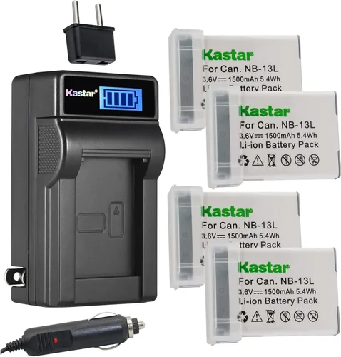 Miniatura 7 de Kastar NB-13L - Cargador de batería LCD de CA compatible con Canon PowerShot G9 X, PowerShot G9 X Mark II, PowerShot SX620 HS, PowerShot SX720 HS