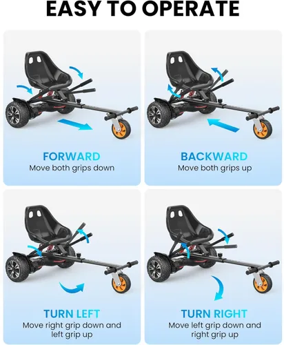 Miniatura 6 de Gyroor Accesorio de asiento de scooter de autoequilibrio, conversión de Go Kart para scooters de autoequilibrio de 6.5 a 10 pulgadas, longitud