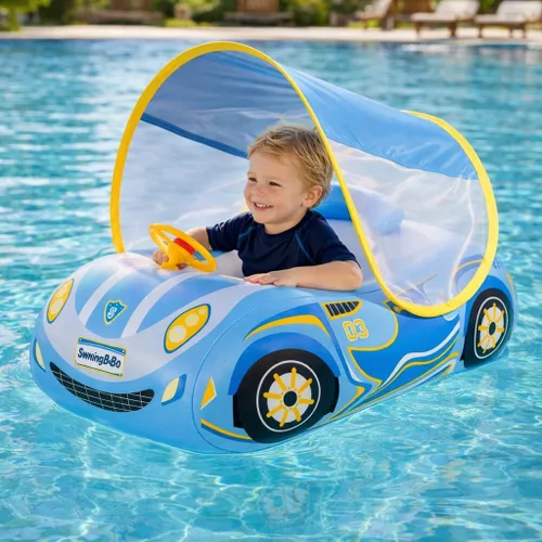 Miniatura 8 de Baby Pool Float Toddler Floaties 3D Car Baby Float for 12-48 Months Inflatable Heavy Duty 0.35mm PVC Seat Boat Pool Toys Float No Flip Swimming