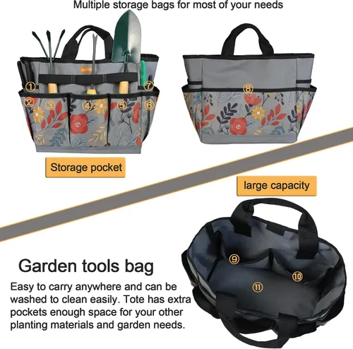 Miniatura 5 de MDSTOP Taburete de jardín plegable y bolsa de herramientas de jardín