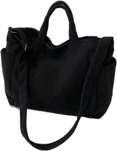 Miniatura 2 de Bolsa de pana para mujer, bolso de trabajo de gran capacidad para viajes diarios y salidas informales