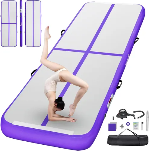 Miniatura 9 de FBSPORT - Colchonetas inflables de entrenamiento de 4 u 8 pulgadas de grosor, pistas de gimnasia para uso en el hogar, animadoras, yoga