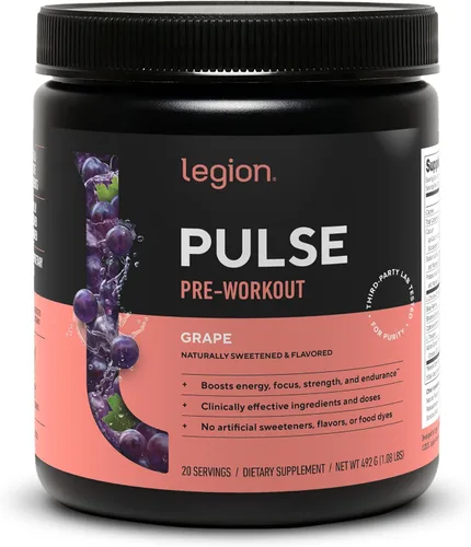 Miniatura 23 de LEGION Pulse Pre Workout - Bebida preentrenamiento de óxido nítrico totalmente natural para aumentar la energía, sin creatina, endulzada