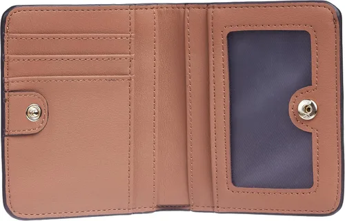 Miniatura 4 de Gostwo - Cartera compacta de piel genuina de lujo para mujer con bloqueo de RFID y ventana de identificación