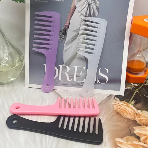 Miniatura 8 de Mini peines para el cabello, paquete de 2 peines pequeños y anchos para mujer, peine de ducha portátil para cabello rizado, largo, húmedo y seco