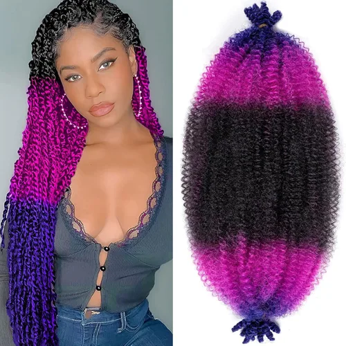 Miniatura 25 de Marley Twist - Cabello trenzado de 10 pulgadas, cabello trenzado preseparado y afro trenzado, 8 paquetes para rastas sintéticas desgastadas