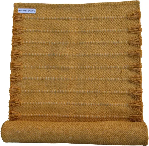 Miniatura 12 de Jaipur art & Rugs Estera de yoga de algodón orgánico - Alfombra tejida a mano ecológica - Antideslizante y gruesa (61x183x13mm) para fitness diario
