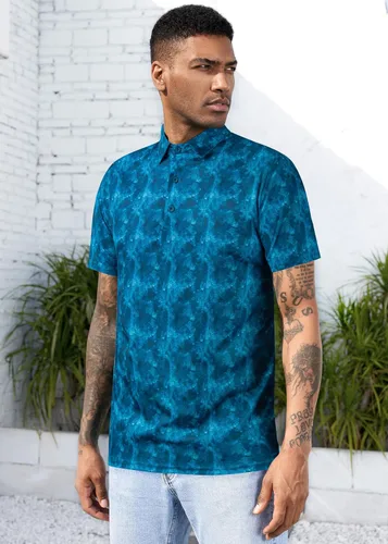 Miniatura 134 de TAPULCO Camisetas tipo polo de secado rápido para hombre, diseño de camuflaje, atléticas, ligeras, transpirables, casuales, para golf