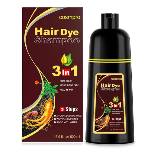 Miniatura 6 de cosmpro Champú de Tinte para Cabello Castaño para Cobertura de Cabello Gris Champú de Color de Cabello Champú de Tinte de Cabello a Base de Hierbas