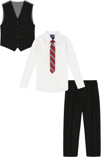 Miniatura 2 de IZOD - Conjunto de 4 piezas para niño, camisa de vestir con cuello, corbata, chaleco y pantalones