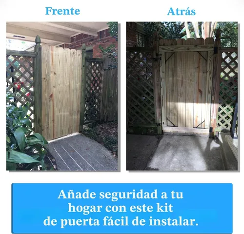 Miniatura 5 de Kit de herrajes para puerta de valla resistente, kit anti caída, 2x4s ajustables para puertas de valla de madera, ventanas y puertas de cobertizo