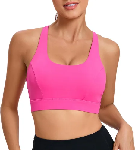 Miniatura 16 de Brasieres deportivos para mujer, con relleno, tipo camiseta sin mangas, sexis, con espalda cruzada, de alto impacto, largos, ideales para practicar