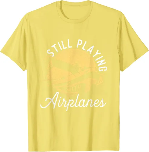 Miniatura 38 de Still Playing With Airplanes - Camiseta de control remoto RC Avión Piloto, Negro