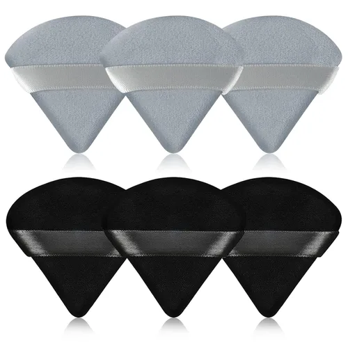 Miniatura 23 de 6 Piezas Borla de Polvo Triangular Esponja de Maquillaje Suave Borla de Maquillaje para Polvo Facial Base Cosmética Esponja Herramienta