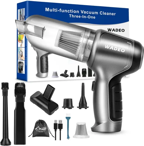 WADEO Aspiradora de mano inalámbrica, aspiradora portátil inalámbrica de 18000 Pa, aspiradora de mano, mini aspiradora con soplador, aspiradora de