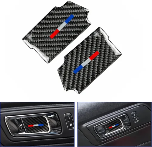 Miniatura 12 de Xotic Tech - Cubierta para panel de cambio de marchas, fibra de carbono suave auténtica, compatible con Ford Mustang 2015-2023 Negro carbón
