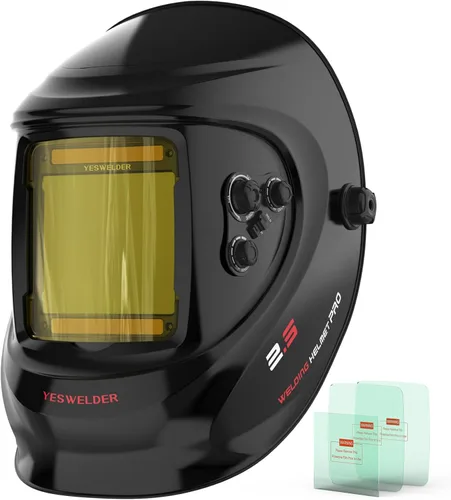 Miniatura 13 de YESWELDER - Casco de soldadura con pantalla grande de visualización de 3.93"X3.66", color real, energía solar, oscurecimiento automático, con sombra