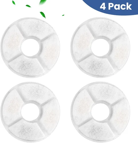 Miniatura 5 de Repuesto de filtro de fuente de agua para gatos, 4 filtros de fuente de gato de 5 pulgadas de diámetro con sistema de 3 filtraciones, filtros