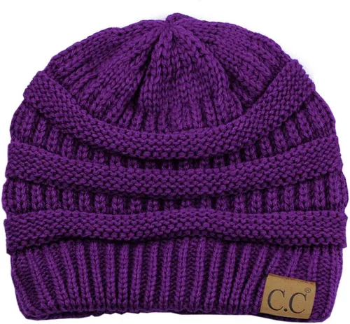 Miniatura 345 de C.C Trendy Warm Chunky Soft Stretch Cable Knit Beanie