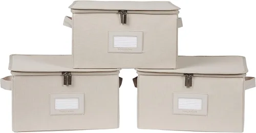 Miniatura 48 de Covermates Keepsakes - Juego de cajas de almacenamiento con cierre de cremallera, paquete de 3 cubos organizadores de poliéster resistente, diseño