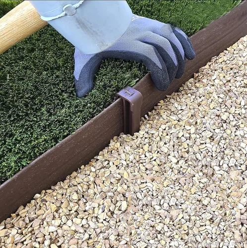Miniatura 4 de Paquete de 50 estacas de jardín de 10 pulgadas, estacas de plástico resistentes para carpa, estacas de anclaje para bordes, terrazas, tablas Marrón