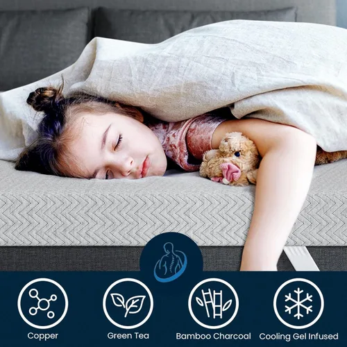 Miniatura 4 de BedStory 3 Inch Twin XL Firm Mattress Topper, Quiet Luxury Memory Foam Pad for Pain Relief, Bamboo Charcoal & Green Tea Infusion, Skin-Friendly