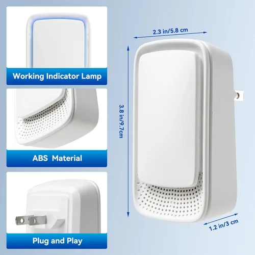Miniatura 6 de Purificador de aire enchufable para el hogar, ionizadores de aire de iones negativos, ambientador silencioso para dormitorio, oficina, cocina, mini