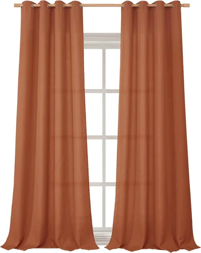 Miniatura 64 de BGment Cortinas de Lino Beige de 63 Pulgadas de Largo 2 Paneles - Tratamientos para Ventanas con Textura de Arpillera Filtrantes de Luz Cortinas