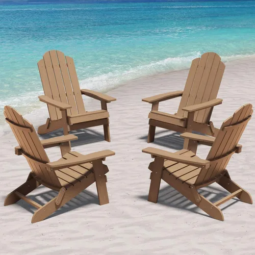 Miniatura 13 de MXIMU Folding Adirondack Chair for Outdoor: Easy Assembly and Comfortable Adirondack Chairs - Foldable Composite Fire Pit Chairs - All Weather