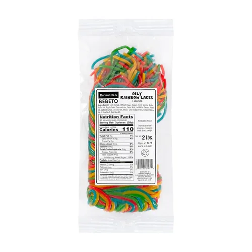 Bebeto, cordones de regaliz arcoíris - Cordón de caramelo de regaliz para decorar productos horneados, hacer nudos, bocadillos divertidos - 2 libras