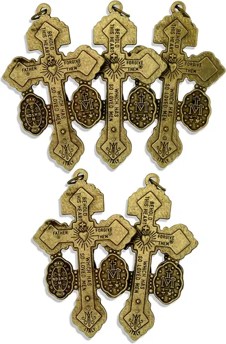 Miniatura 2 de Cruz de perdón católico de lujo, paquete de 5 (latón)