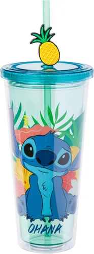 Miniatura 17 de Silver Buffalo Disney Una Loca Aventura de Goofy con Goofy, Max Goof, Roxanne y Bobby Zimuruski - Vaso de plástico para bebidas frías con tapa