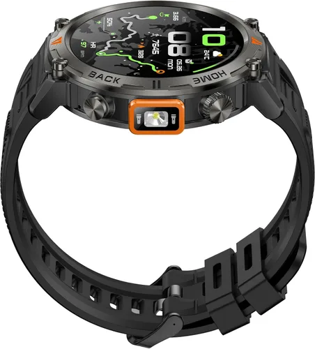 Miniatura 14 de Foxhawk Reloj inteligente militar para hombre, 1.45 pulgadas, resistente GPS, reloj inteligente táctico con brújula linterna LED, reloj de fitness