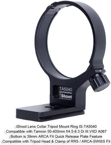 Miniatura 2 de Collar de lente de anillo de montaje en trípode compatible con Tamron 1.969-15.748 in f/4.5-6.3 Di III VXD A067, soporte de lente inferior es
