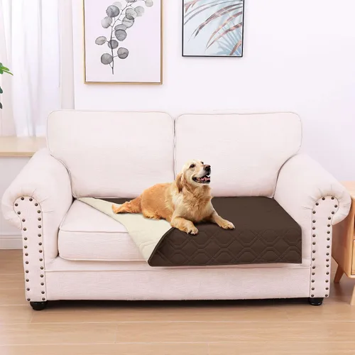 Miniatura 118 de hyha Manta impermeable para perros, manta reversible para cama de mascotas, funda suave para sofá/sillón lavable para perros, fundas impermeables