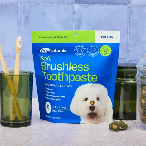 Miniatura 7 de Ark Naturals Pasta Dental Suave Sin Cepillo, Masticables Dentales para Perros de Razas Pequeñas, Refresca el Aliento, Textura Única Ayuda a Reducir