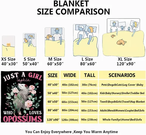 Miniatura 4 de Manta de zarigüeya personalizada Regalo ultrasuave de «Just A Girl Who Loves Opossums» para niñas, decoración divertida para el hogar de animales
